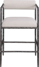 Axis - Linen Textured Beige Fabric Upholstered Counter Stool (Set of 2)
