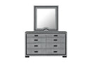 Isabella - 5 Piece King Bedroom Set (King Bed With LED, TV Lift, Bluetooth Speaker And Firpeplace Crystal) - Gray