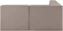 Rummi - Armless Velvet Performance Fabric Upholstered 4 Piece Modular Sectional