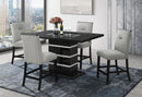 Monaco - 5 Piece Dining Room Set (Rectangular Bar Table, 4 Bar Stools) - Black