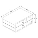 Elana - 1-Shelf Rectangular Coffee Table - White High Gloss