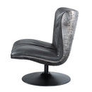 Piotr - Accent Chair With Swivel - Black Top Grain Leather