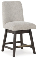 Burkhaus - Upholstered Swivel Barstool (Set of 2) - Beige / Dark Brown