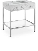 Marmo - Engineered Marble Bathroom Vanity With Chrome Base