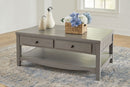 Charina - Rectangular Cocktail Table - Antique Gray