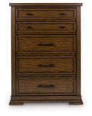 Taffenbrook - Five Drawer Chest - Medium Brown