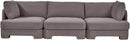 Hammond - Velvet Performance Fabric Upholstered 3 Piece Sofa