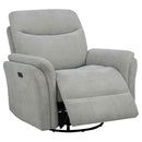 Adler - Upholstered Power Swivel Glider Recliner