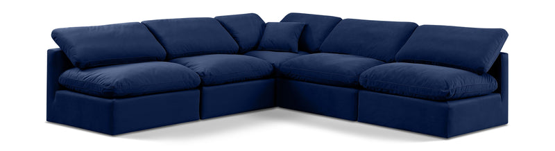 Indulge - Velvet 5 Piece Modular Corner Armless Sectional
