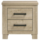Oakglen - 2-Drawer Nightstand Bedside Table - Weathered Oak