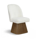 Marlowe - Linen Textured Fabric Upholstered Swivel Dining Side Chair - Stained Brown