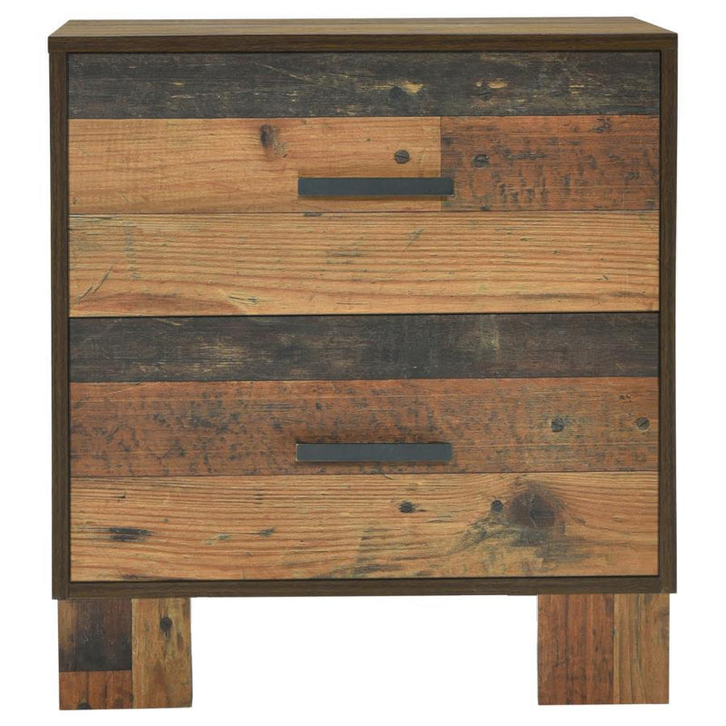 Sidney - 2-Drawer Nightstand - Rustic Pine