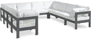 Nizuc - Outdoor Patio 10 Piece Modular Sectional With Gray Frame