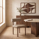 Paramo - Chenille Fabric and Vegan Leather Upholstered Dining Chair