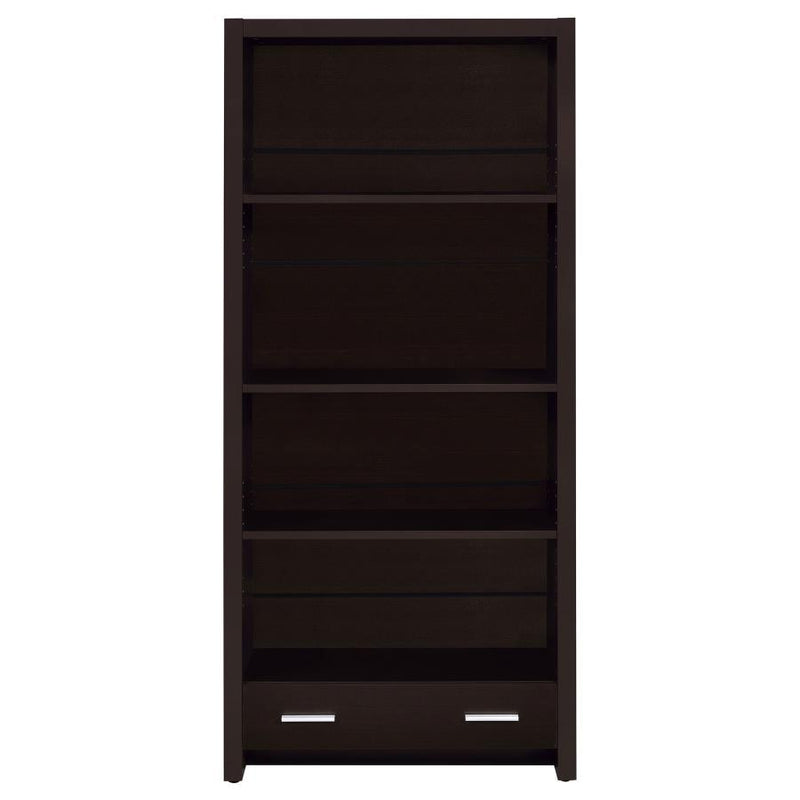 Skylar - 5-Shelf Bookcase With Drawer - Cappuccino