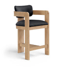 Sacha - Vegan Leather Upholstered Counter Stool With Natural Base