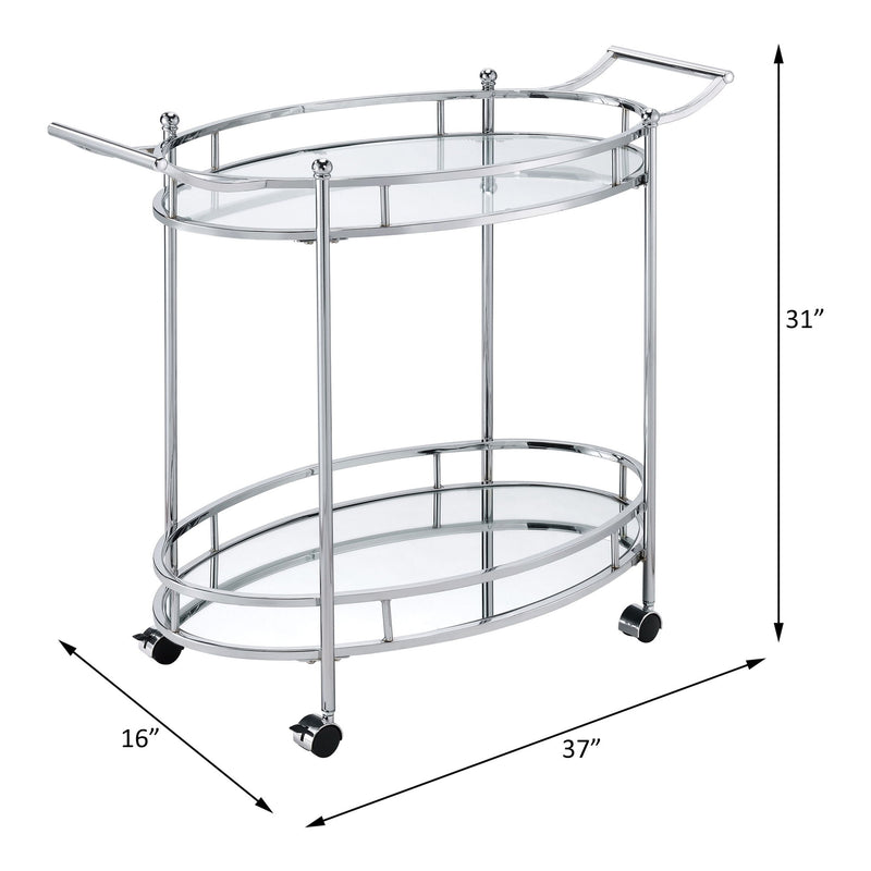Jinx - Serving Cart - Clear Glass & Chrome