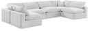 Comfy - 6 Piece Velvet Modular Armless Sectional
