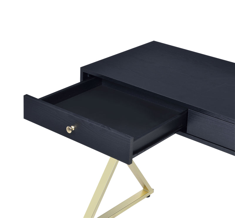 Coleen - Vanity Desk - Black & Brass Finish - 31"