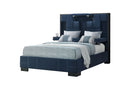 Oscar - Queen Bed Without Wood Trim - Navy Blue