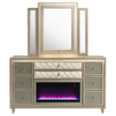 Lorient - 8-Drawer LED Bedroom Flame Box Dresser