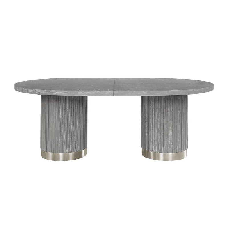 Adalynn - Dining Table With 2 Leaves - Weathered Gray Oak