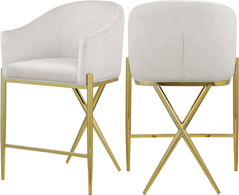 Xavier - Counter Stool with Gold Legs