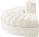 Rummi - Velvet Performance Fabric Upholstered 2 Piece  Rounded Modular Loveseat