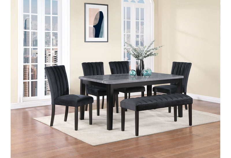 D8685 - Dining Table - Dark Gray / Black