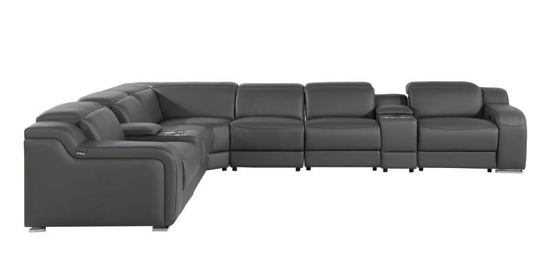 1116 - Power Reclining Italian Leather Sectional