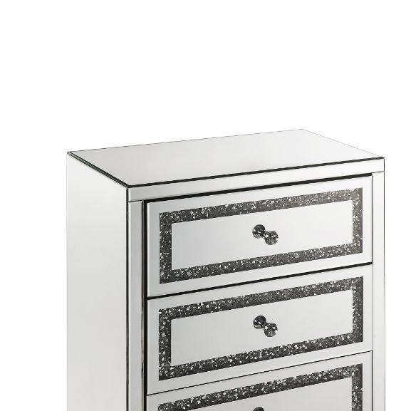 Noor - Cabinet - Mirrored & Faux Diamonds Inlay