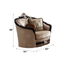 Ernestine - Chair With 2 Pillows - Tan Fabric & Black