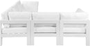Nizuc - Outdoor Patio 5 Piece Modular Sectional With White Frame