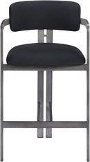 Aurum - Vegan Leather Upholstered Counter Stool With Gray Base