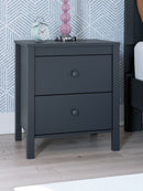 Simmenfort - Two Drawer Night Stand - Navy Blue
