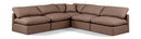 Indulge - Faux Leather 5 Piece Modular Corner Armless Sectional