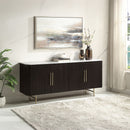 Clayten - Server - White Natural Marble Top & Espresso