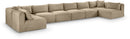 Shaggy - Fabric 8 Piece Modular U-Shaped Armless Sectional