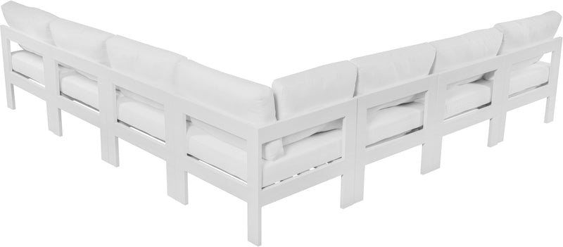 Nizuc - Outdoor Patio Modular Sectional 7 Piece - White - Metal - Modern & Contemporary