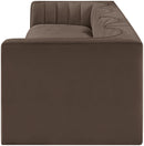 Rummi - Velvet Performance Fabric Upholstered 4 Piece Modular Sofa