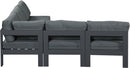 Nizuc - Outdoor Patio 5 Piece Modular Sectional With Gray Frame