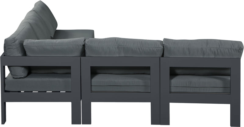 Nizuc - Outdoor Patio Modular Sectional 5 Piece - Dark Grey