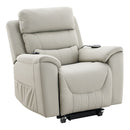 Marsha - Power Recliner With Lift & Massage - Light Gray Leather