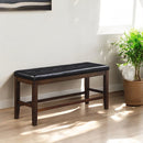 Urbana - Counter Height Bench - Black Synthetic Leather & Espresso
