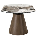 Eada - Dining Table With Ceramic Top - Beige Chenille, Ceramic Top & Walnut