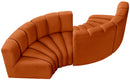 Arc - Velvet 4 Piece Curved Modular Sofa