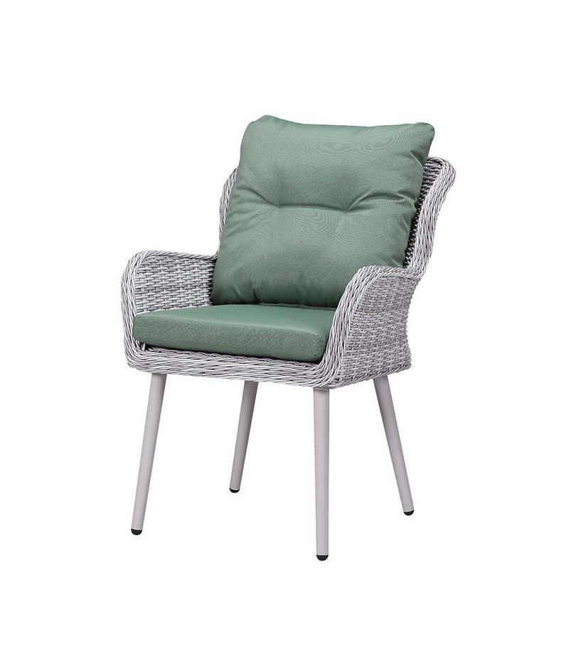 Jenneva - Patio Set - Night Green Fabric & Gray Finish