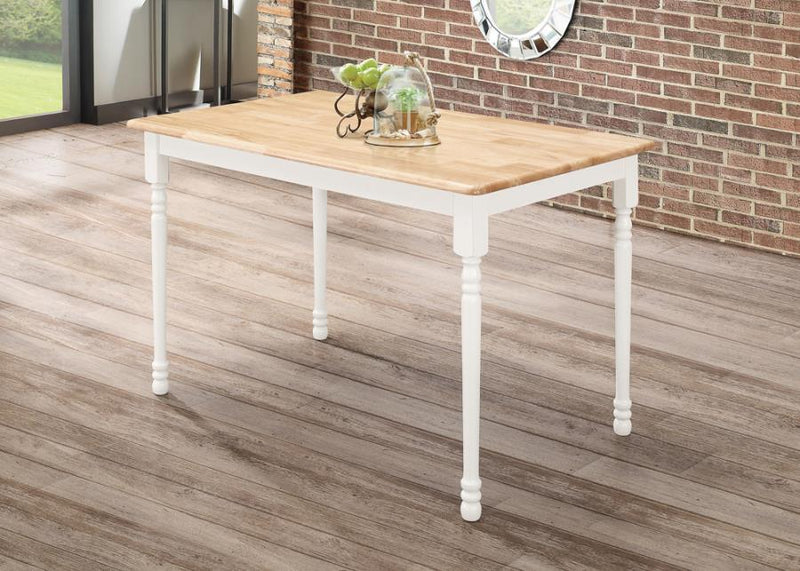 Taffee - Rectangular Solid Wood Dining Table - White