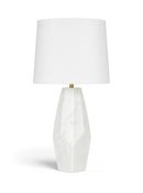 Seraphine - Genuine Marble And Linen Textured Fabric Table Lamp