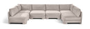 Hammond - Velvet Performance Fabric Upholstered 6 Piece U-Shaped Armless Sectional